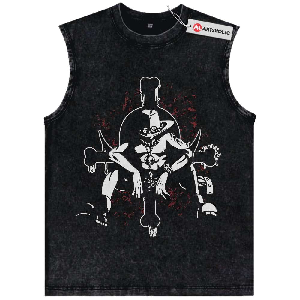 Portgas D Ace Tank Top, One Piece Tank Top, Anime Tank Top, Vintage Tank Top