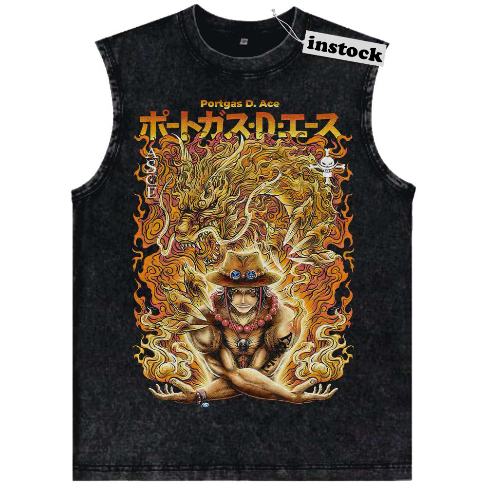 Portgas D Ace Tank Top, One Piece Tank Top, Anime Tank Top, Vintage Tank Top