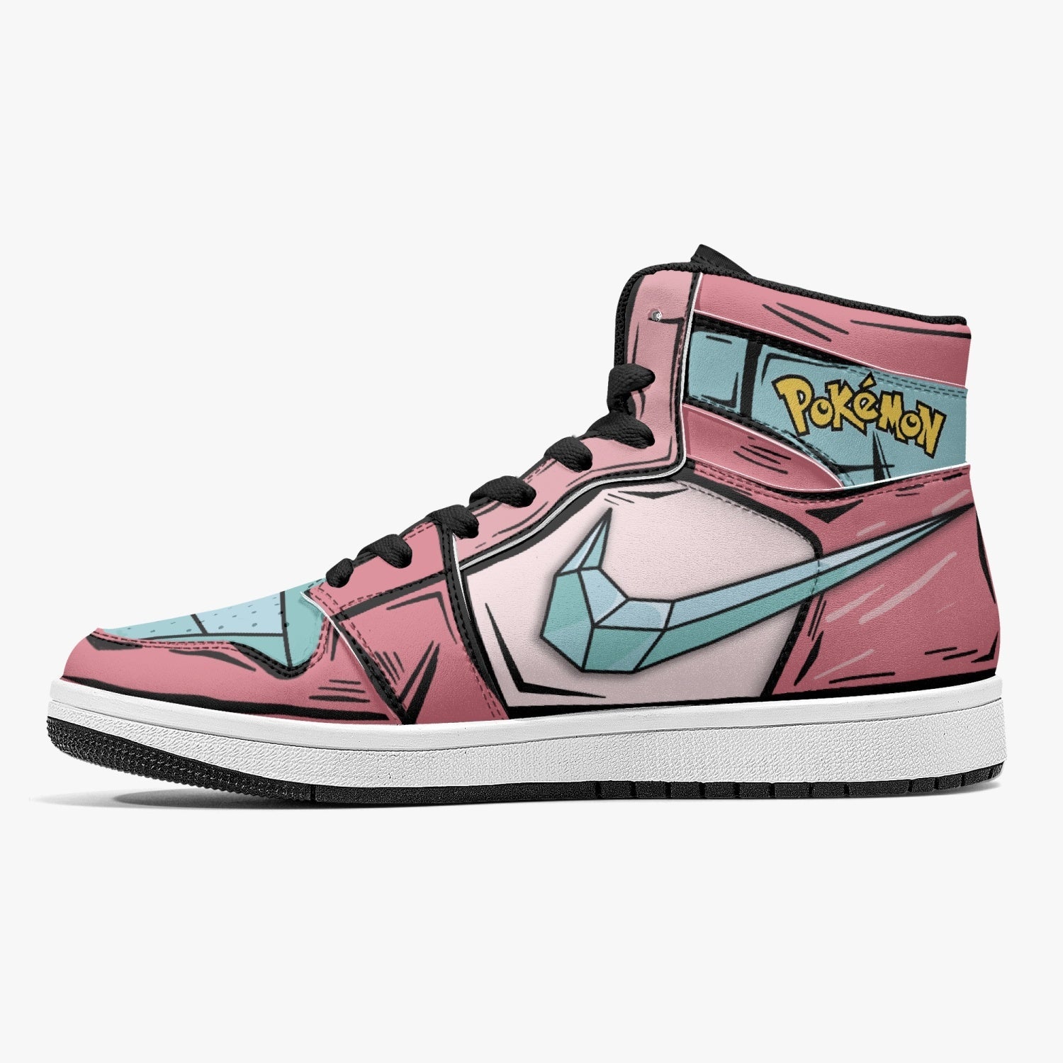 Alternative view of Porygon Pokemon Custom Sneaker Mid 1 Basketball Shoes - Otaku Hall