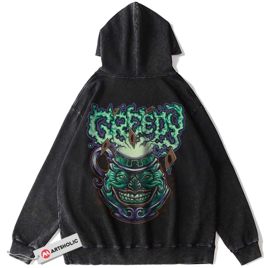 Alternative view of Pot of Greed Hoodie, Anime Hoodie, Vintage Hoodie