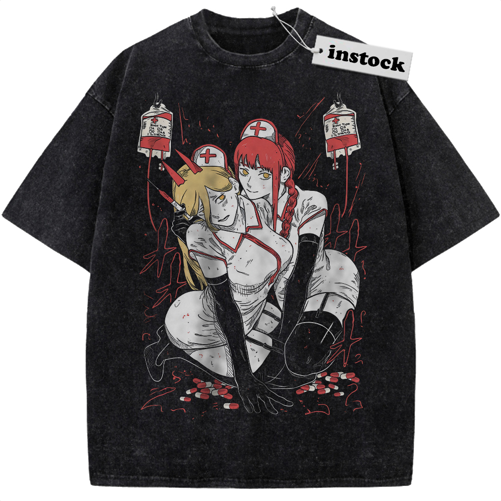 Power and Makima Shirt, Chainsaw Man Shirt, Anime Shirt, Vintage Tee