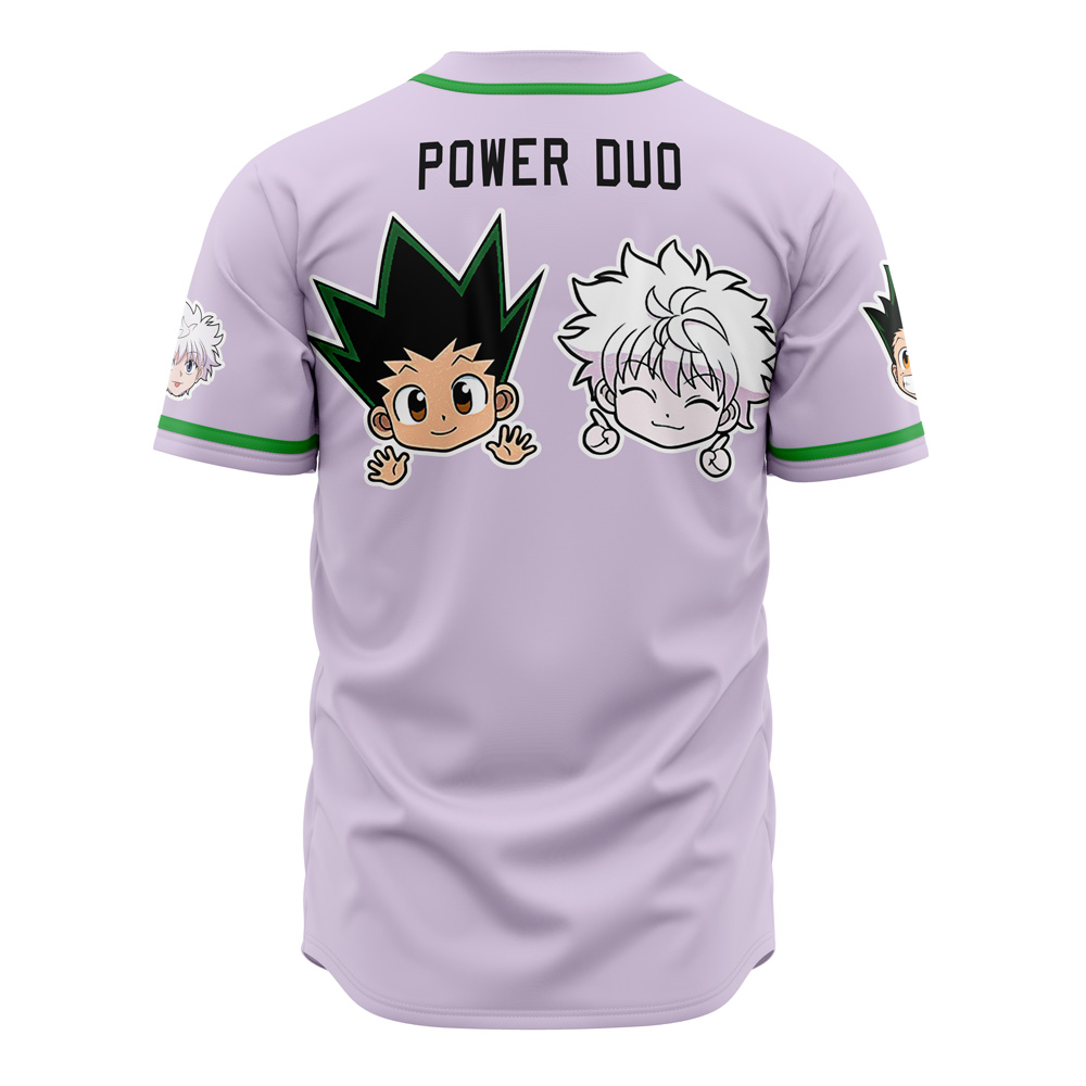 Alternative view of Power Duo Gon & Killua Hunter X Hunter Custom Baseball Jersey - Otaku Hall