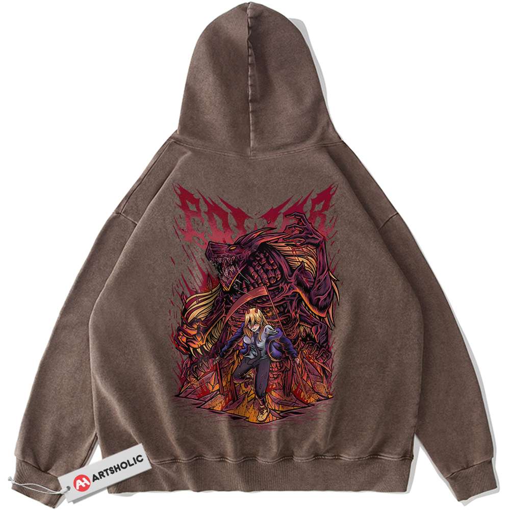 Alternative view of Power Hoodie, Chainsaw Man Hoodie, Anime Hoodie, Vintage Hoodie