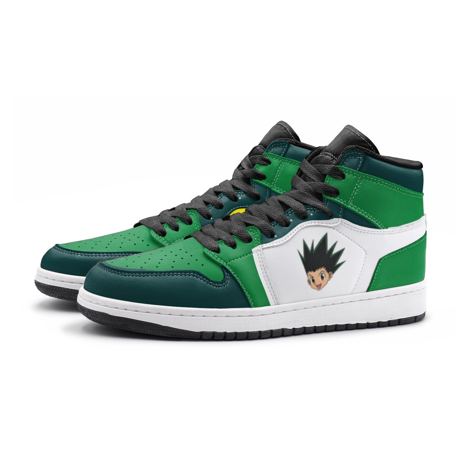 Alternative view of Power Punch Gon Hunter x Hunter Custom Sneaker Mid 1 Basketball Shoes - Otaku Hall