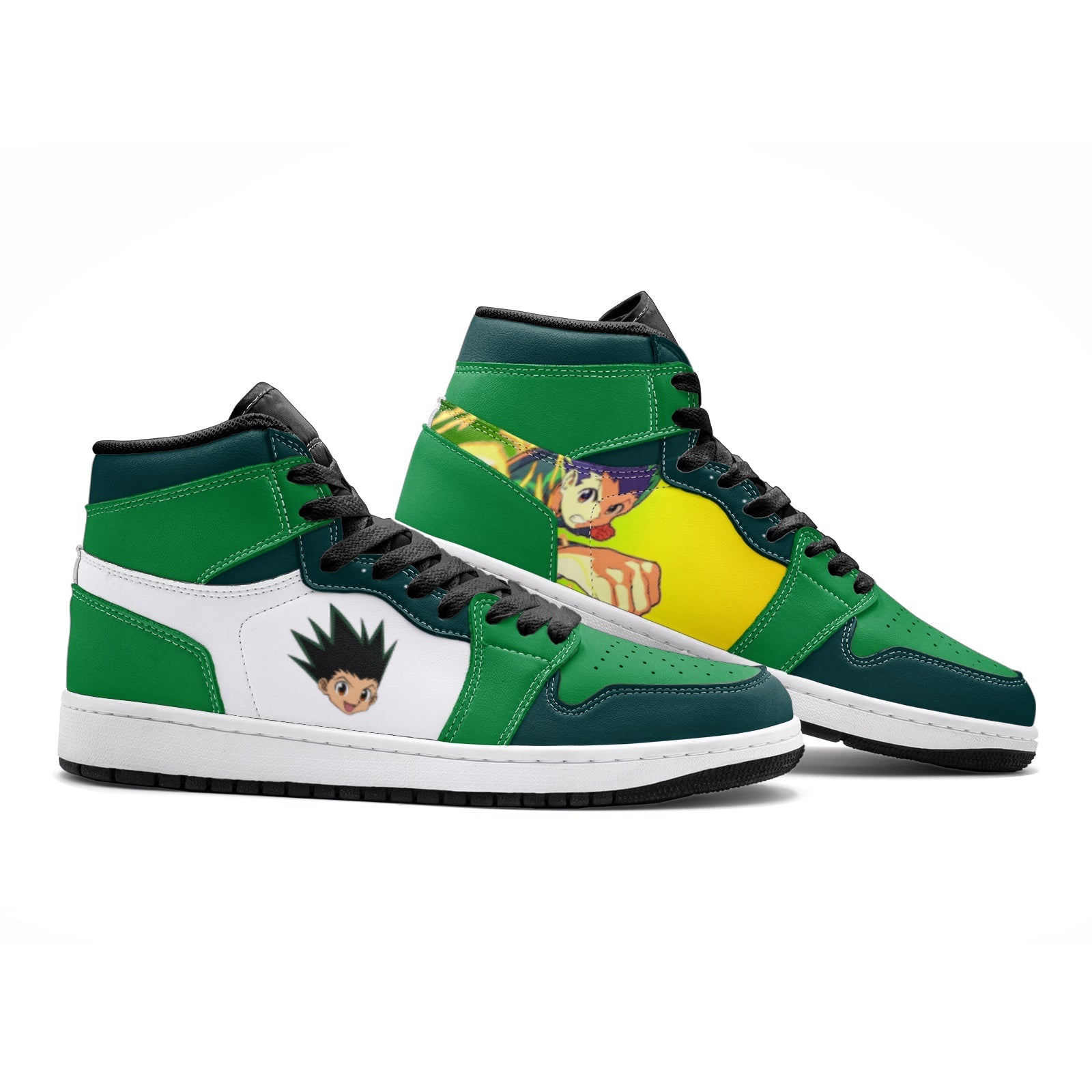 Power Punch Gon Hunter x Hunter Custom Sneaker Mid 1 Basketball Shoes - Otaku Hall