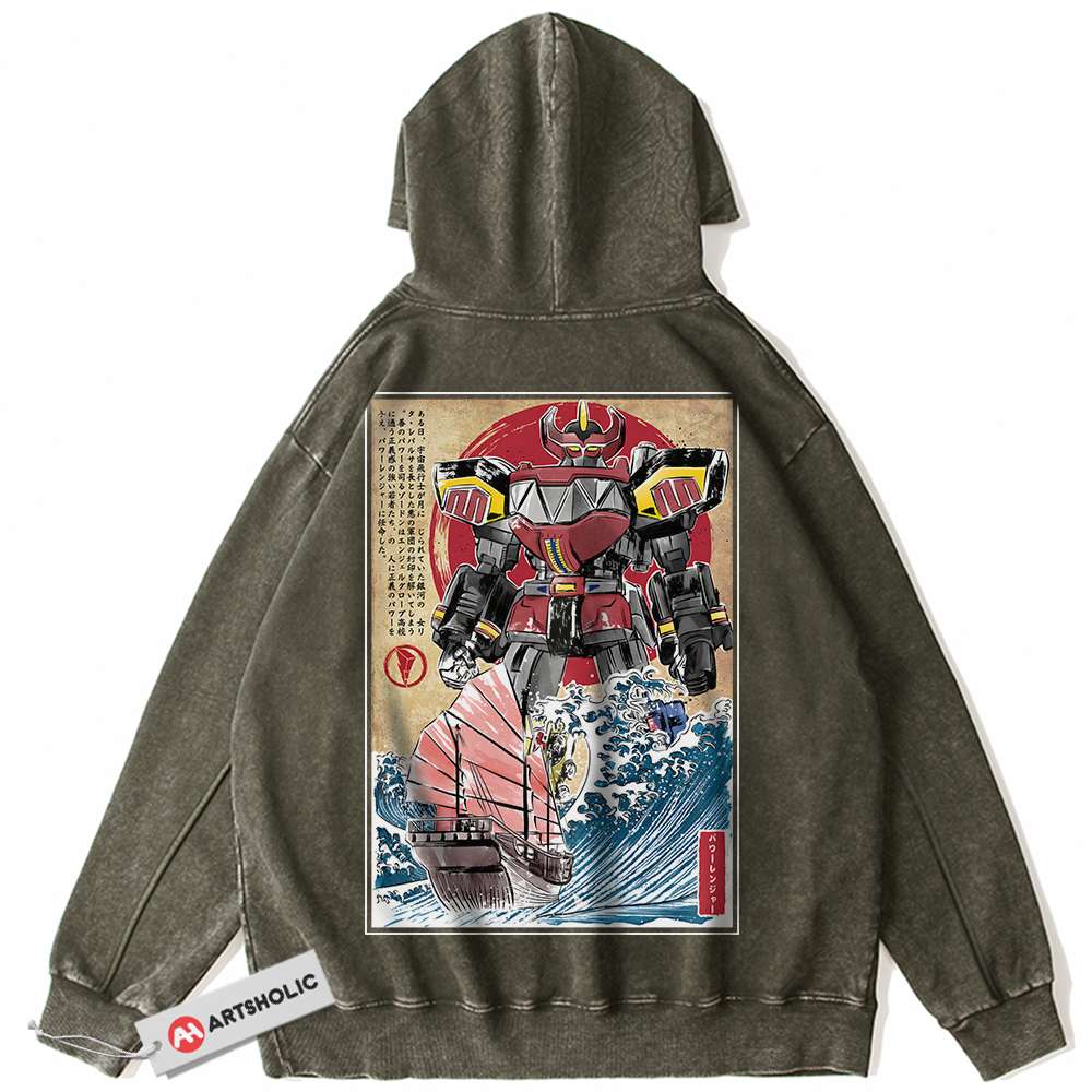 Alternative view of Power Ranger Hoodie, Animated Hoodie, Vintage Hoodie