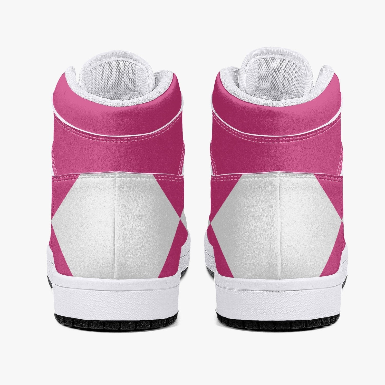 Alternative view of Power Rangers Pink Custom Sneaker Mid 1 Basketball Shoes - Otaku Hall