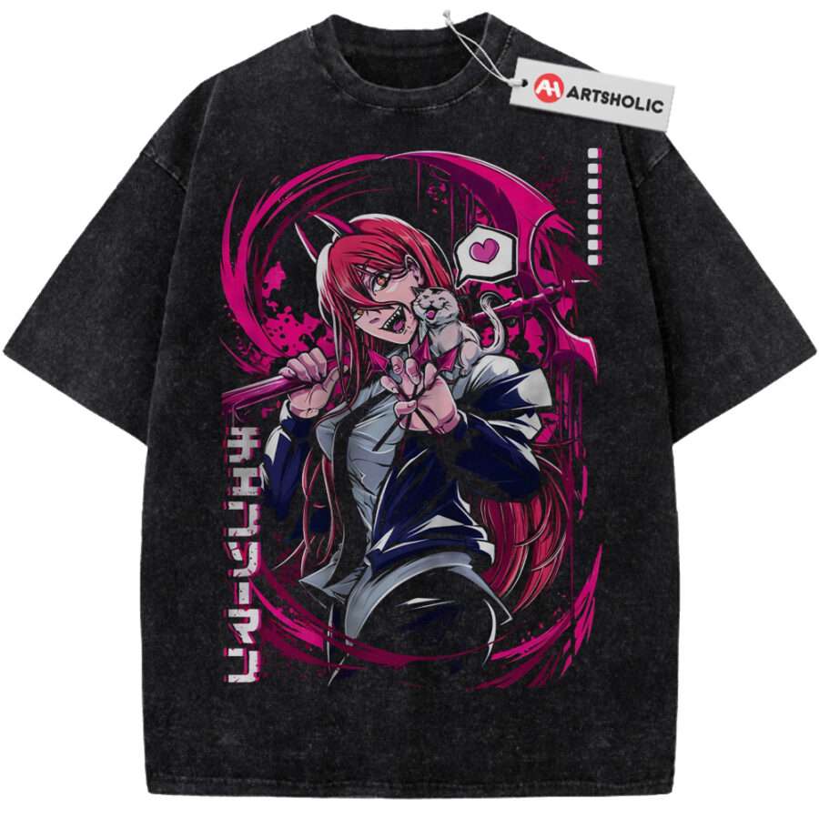 Alternative view of Power Shirt, Chainsaw Man Shirt, Anime Shirt, Vintage T-Shirt