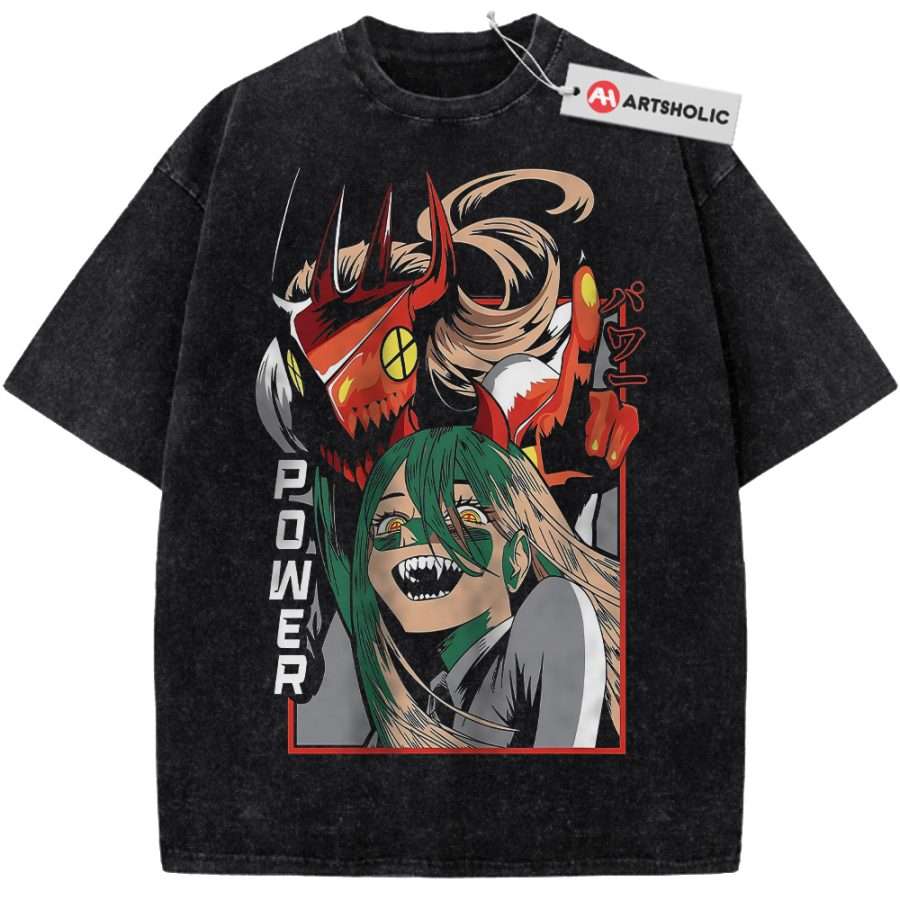 Alternative view of Power Shirt, Chainsaw Man Shirt, Anime Shirt, Vintage T-Shirt