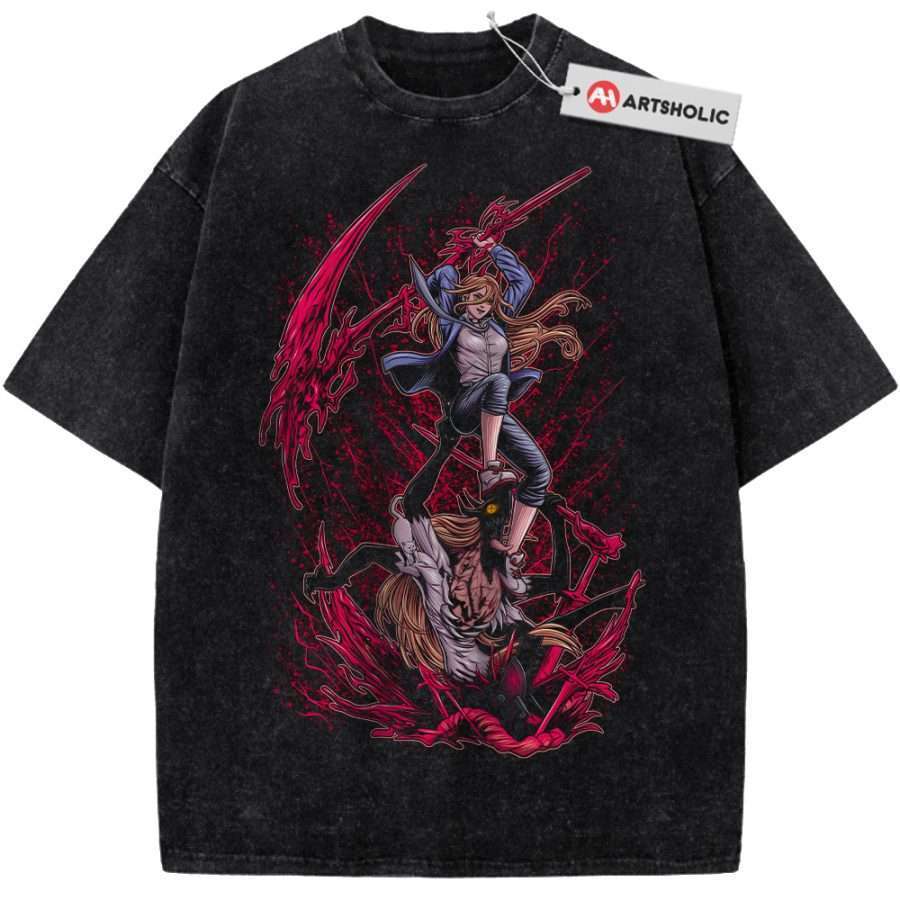 Alternative view of Power Shirt, Chainsaw Man Shirt, Anime Shirt, Vintage T-Shirt