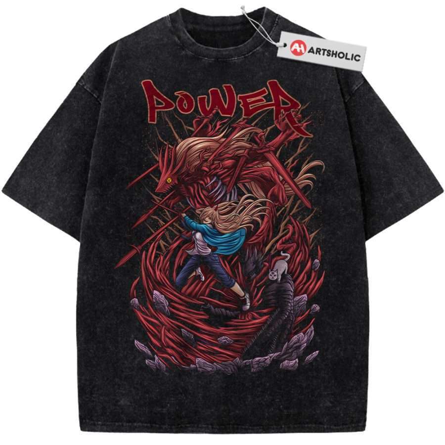 Alternative view of Power Shirt, Chainsaw Man Shirt, Anime Shirt, Vintage T-Shirt
