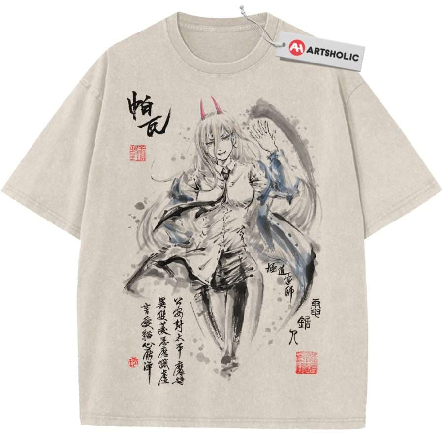 Alternative view of Power Shirt, Chainsaw Man Shirt, Anime Shirt, Vintage Tee