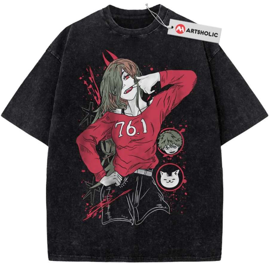Alternative view of Power Shirt, Chainsaw Man Shirt, Anime Shirt, Vintage Tee