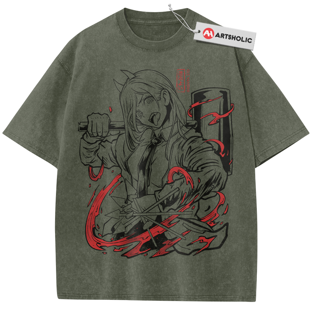 Alternative view of Power Shirt, Chainsaw Man Shirt, Anime Shirt, Vintage Tee
