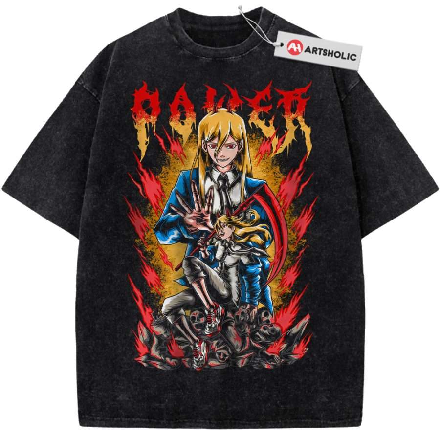 Alternative view of Power Shirt, Chainsaw Man Shirt, Anime Shirt, Vintage Tee