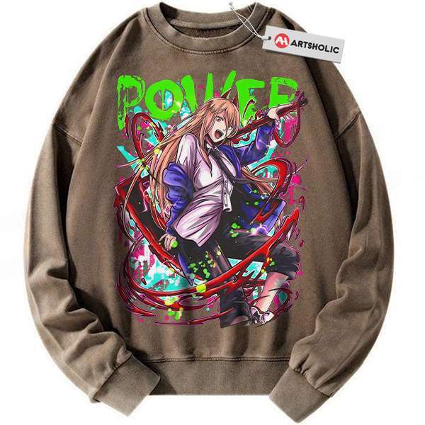Alternative view of Power Sweatshirt, Chainsaw Man Sweatshirt, Anime Sweatshirt, Vintage Sweatshirt