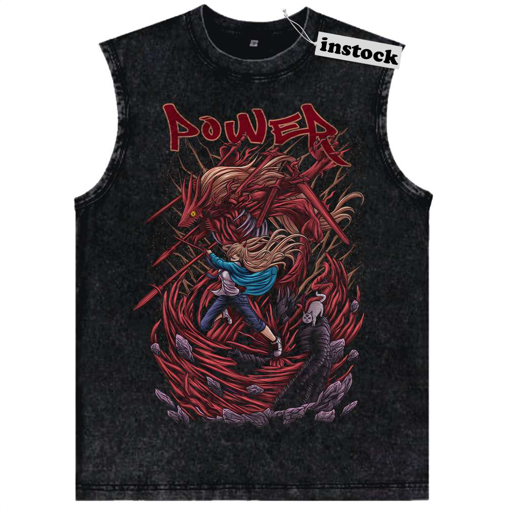 Power Tank Top, Chainsaw Man Tank Top, Anime Tank Top, Vintage Tank Top
