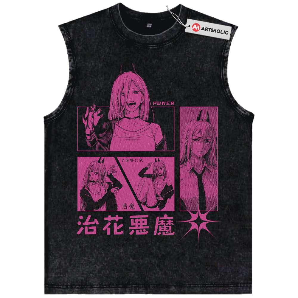 Power Tank Top, Chainsaw Man Tank Top, Anime Tank Top, Vintage Tank Top