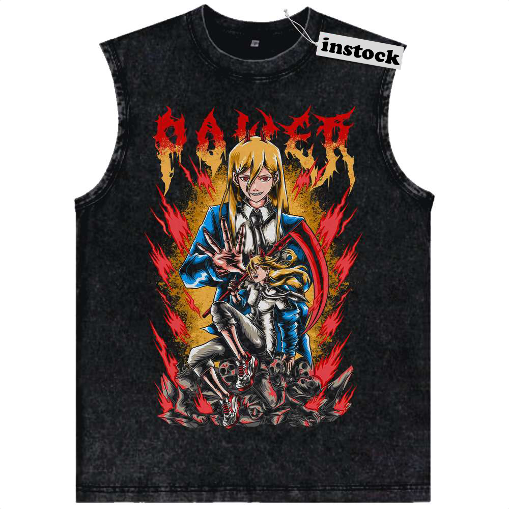 Power Tank Top, Chainsaw Man Tank Top, Anime Tank Top, Vintage Tank Top