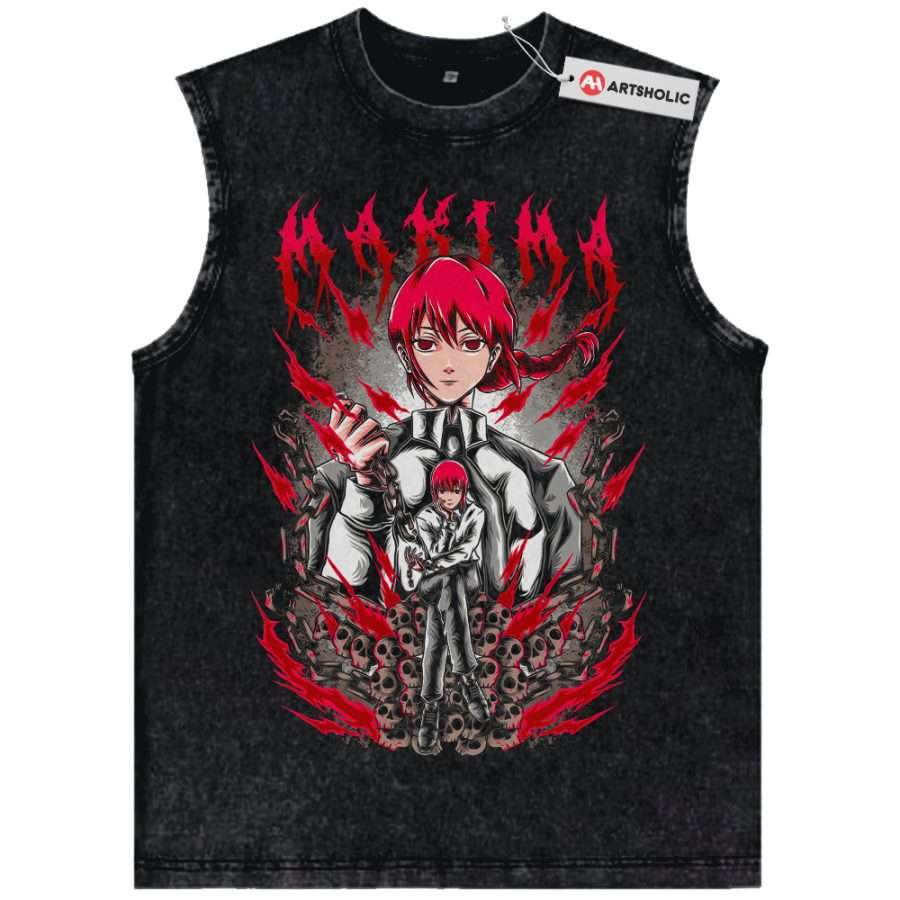 Alternative view of Power Tank Top, Chainsaw Man Tank Top, Anime Tank Top, Vintage Tank Top