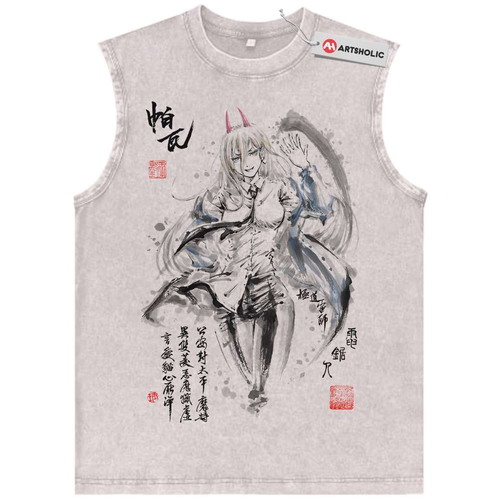 Power Tank Top, Chainsaw Man Tank Top, Anime Tank Top, Vintage Tank Top