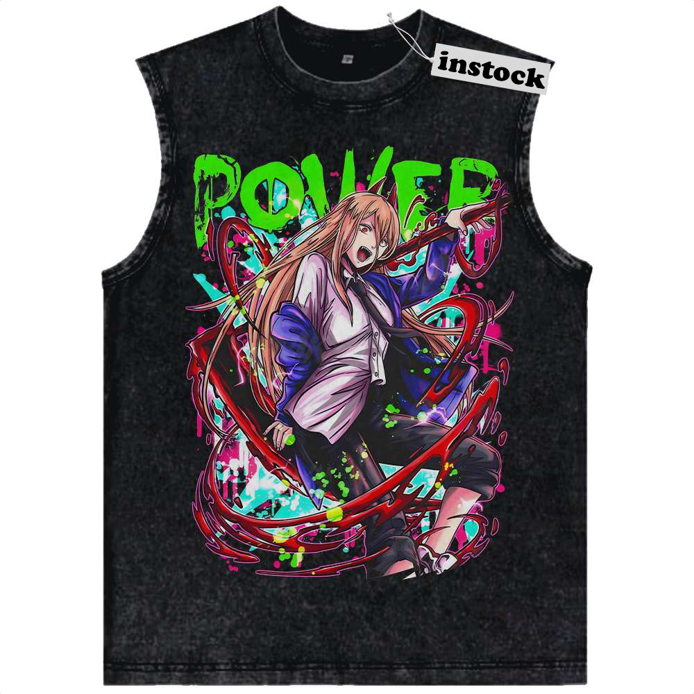 Power Tank Top, Chainsaw Man Tank Top, Anime Tank Top, Vintage Tank Top