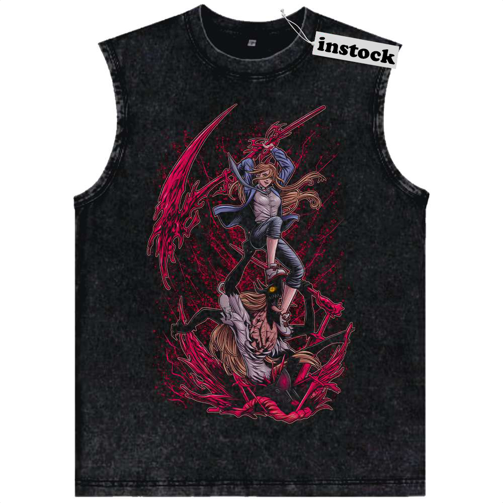 Power Tank Top, Chainsaw Man Tank Top, Anime Tank Top, Vintage Tank Top