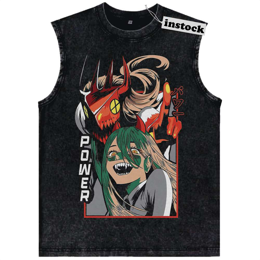 Power Tank Top, Chainsaw Man Tank Top, Anime Tank Top, Vintage Tank Top