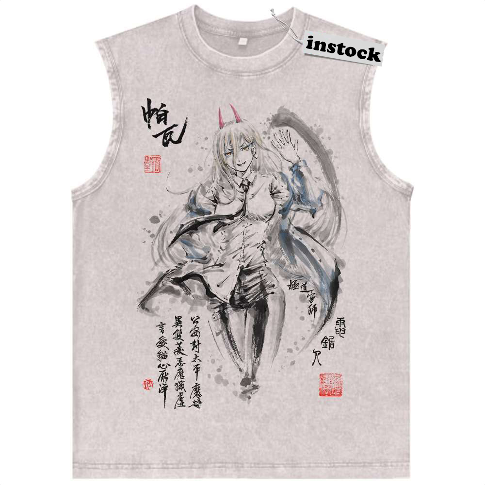 Power Tank Top, Chainsaw Man Tank Top, Anime Tank Top, Vintage Tank Top