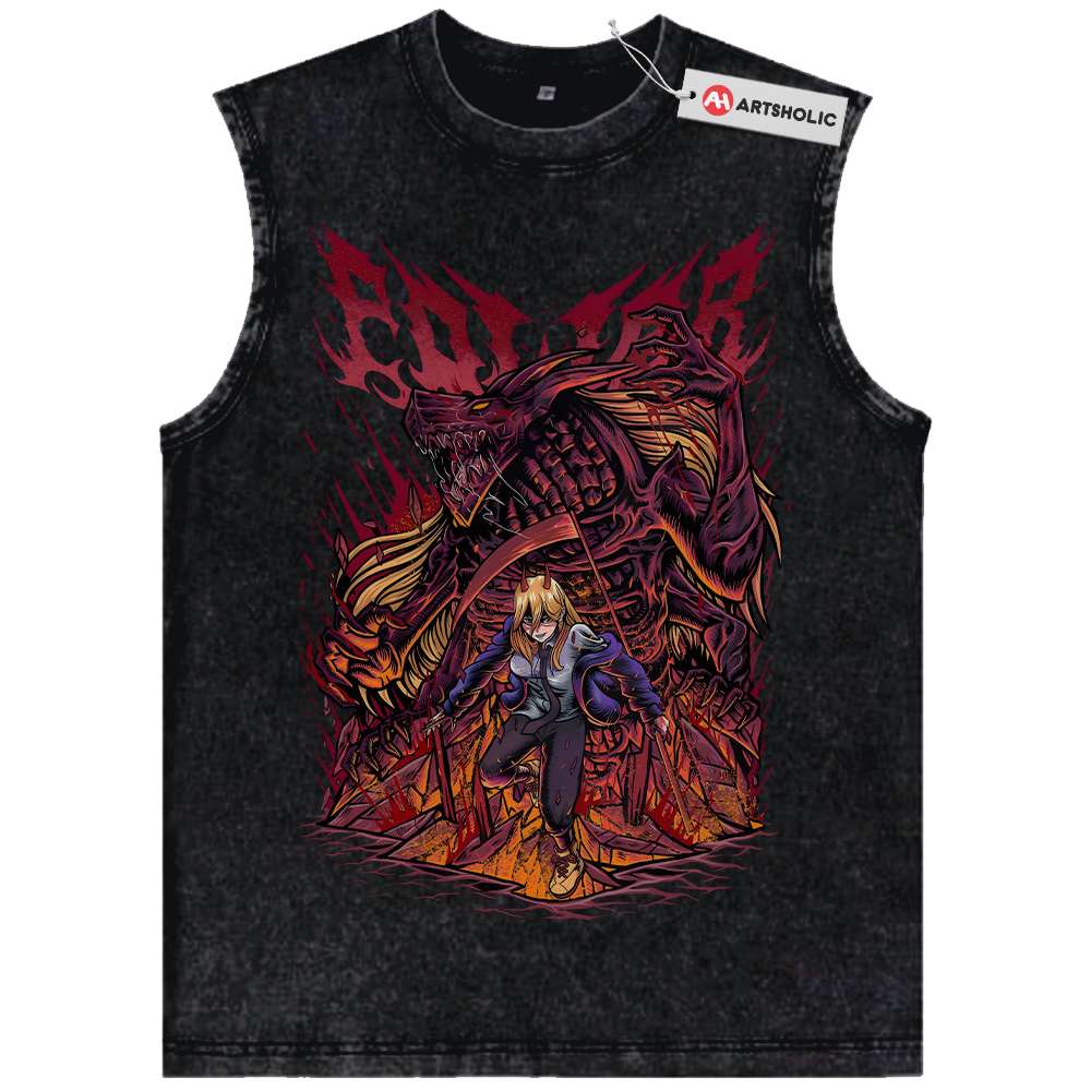 Power Tank Top, Chainsaw Man Tank Top, Anime Tank Top, Vintage Tank Top