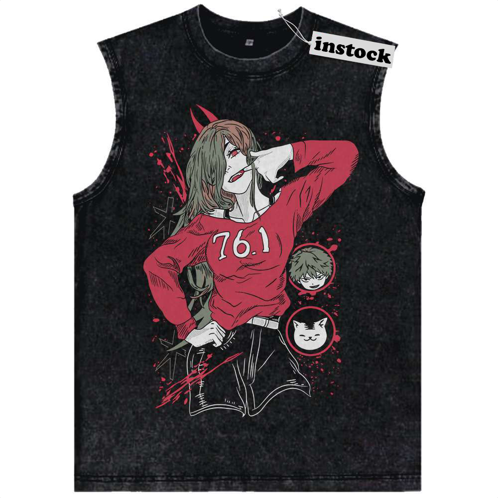 Power Tank Top, Chainsaw Man Tank Top, Anime Tank Top, Vintage Tank Top