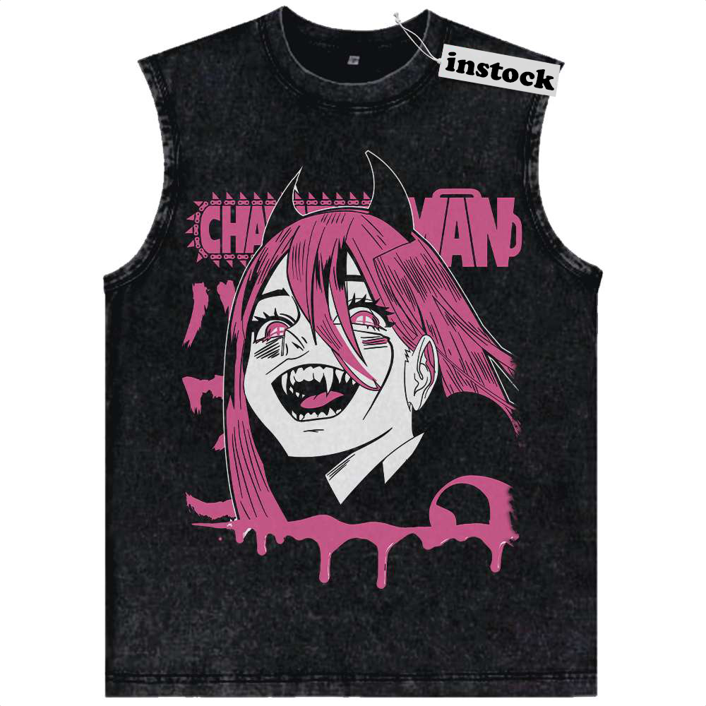 Power Tank Top, Chainsaw Man Tank Top, Anime Tank Top, Vintage Tank Top