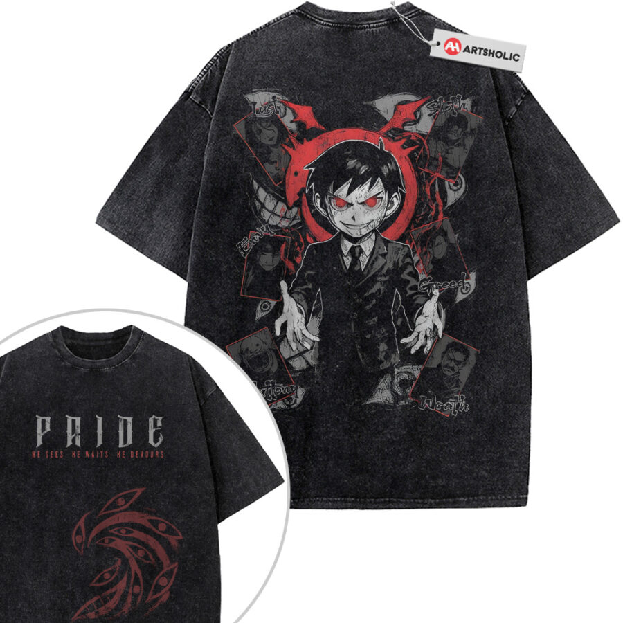 Alternative view of Pride the Arrogant Shirt, Fullmetal Alchemist Shirt, FMA Shirt, Anime Shirt, Vintage T-Shirt 2-Sided
