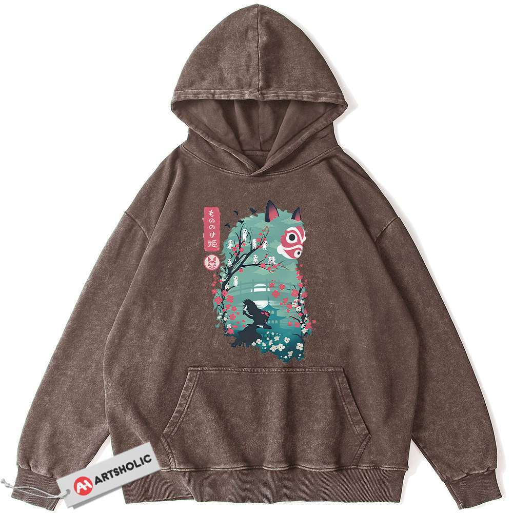 Alternative view of Princess Mononoke Hoodie, Studio Ghibli Hoodie, Anime Hoodie, Vintage Hoodie
