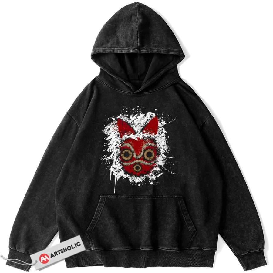 Alternative view of Princess Mononoke Hoodie, Studio Ghibli Hoodie, Anime Hoodie, Vintage Hoodie