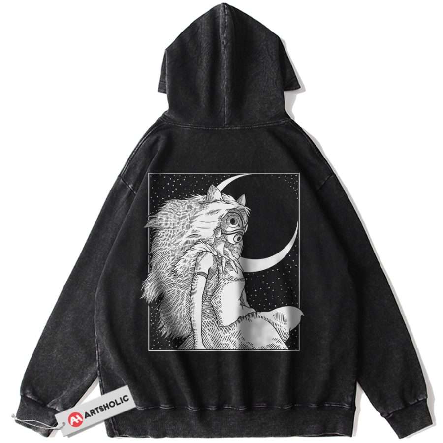 Alternative view of Princess Mononoke Hoodie, Studio Ghibli Hoodie, Anime Hoodie, Vintage Hoodie