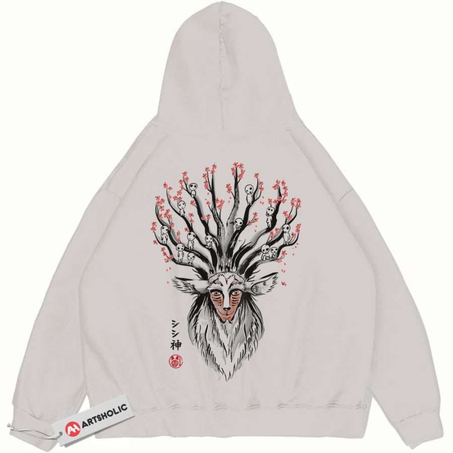 Alternative view of Princess Mononoke Hoodie, Studio Ghibli Hoodie, Anime Hoodie, Vintage Hoodie