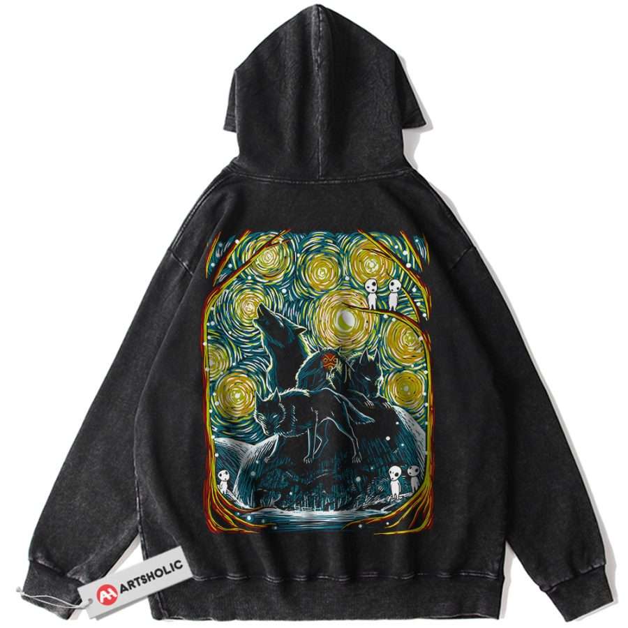 Alternative view of Princess Mononoke Hoodie, Studio Ghibli Hoodie, Anime Hoodie, Vintage Hoodie