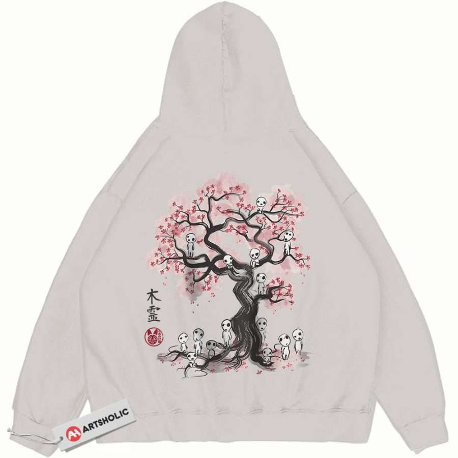 Alternative view of Princess Mononoke hoodie, Studio Ghibli hoodie, Anime hoodie, Vintage hoodie