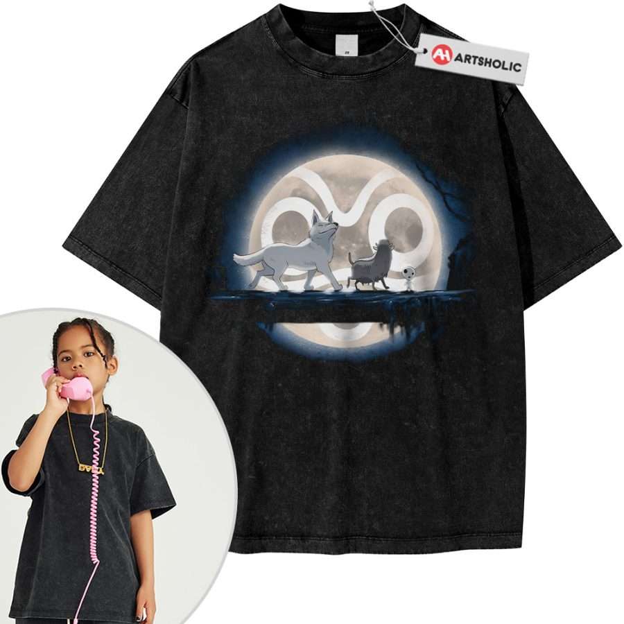 Alternative view of Princess Mononoke Shirt For Kids, Studio Ghibli Shirt For Kids, Anime Shirt For Kids, Vintage T-Shirt For Kids