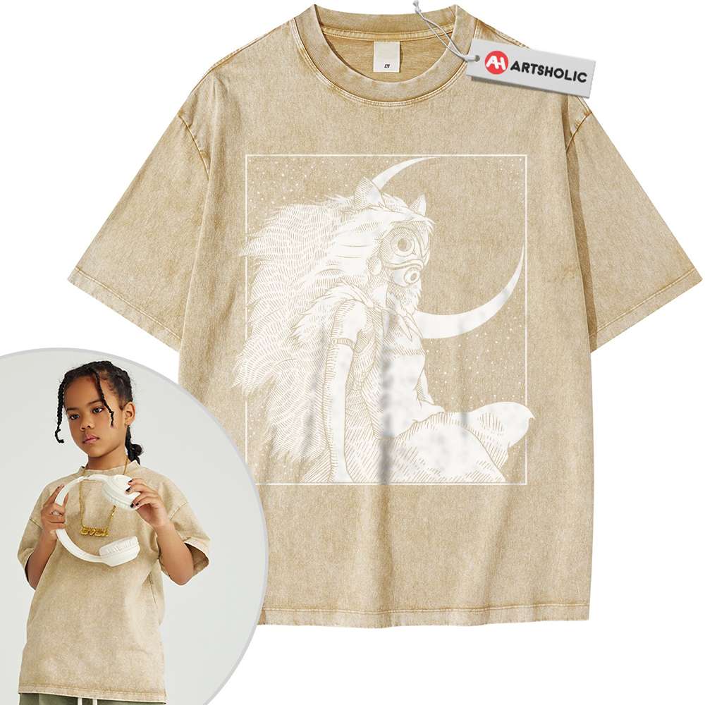 Alternative view of Princess Mononoke Shirt For Kids, Studio Ghibli Shirt For Kids, Anime Shirt For Kids, Vintage Tee For Kids