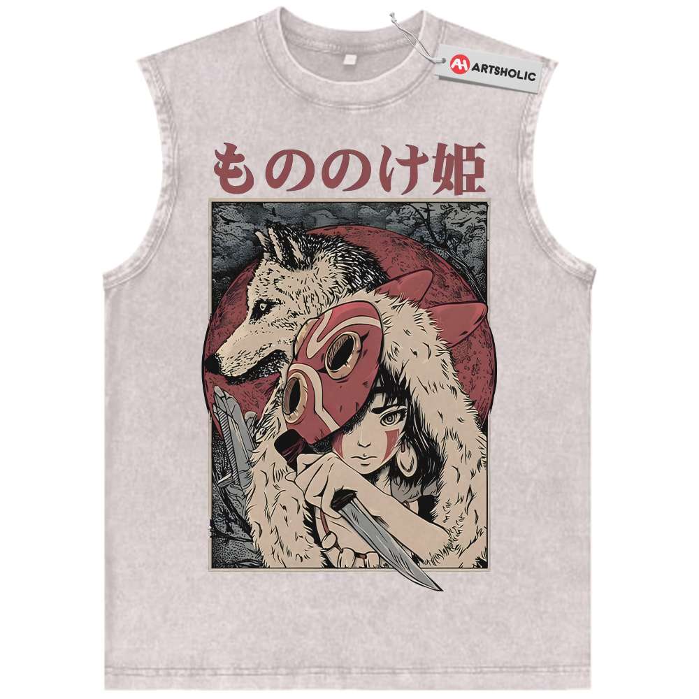 Alternative view of Princess Mononoke Tank Top, Studio Ghibli Tank Top, Anime Tank Top, Vintage Tank Top