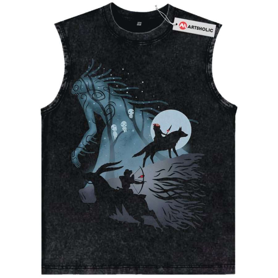 Alternative view of Princess Mononoke Tank Top, Studio Ghibli Tank Top, Anime Tank Top, Vintage Tank Top