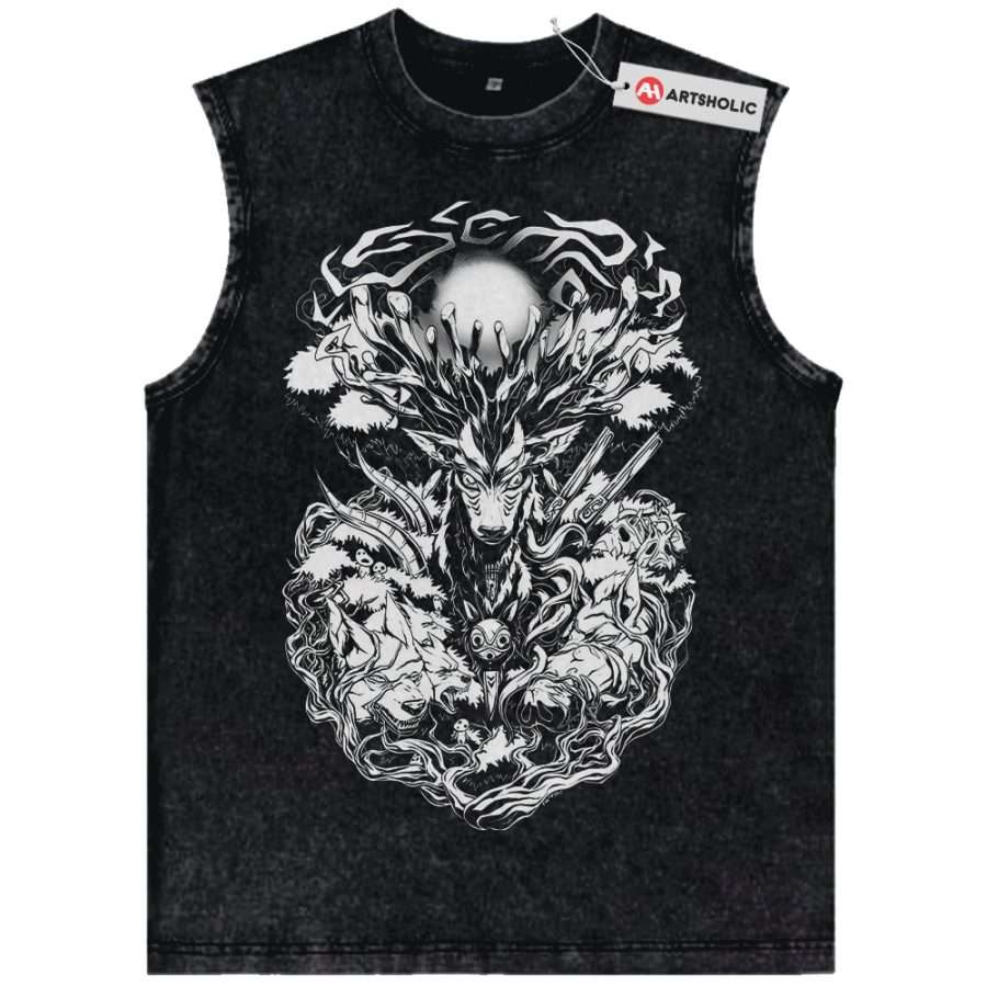 Alternative view of Princess Mononoke Tank Top, Studio Ghibli Tank Top, Anime Tank Top, Vintage Tank Top