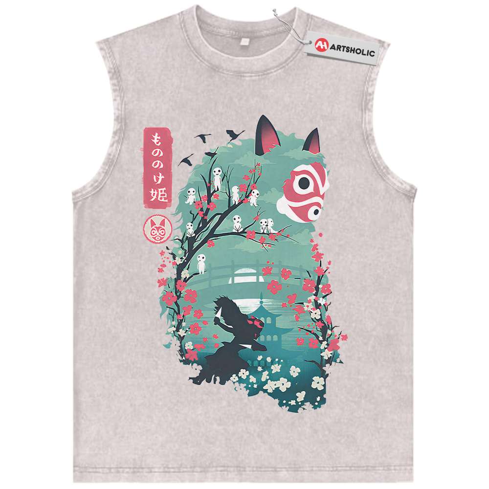 Alternative view of Princess Mononoke Tank Top, Studio Ghibli Tank Top, Anime Tank Top, Vintage Tank Top