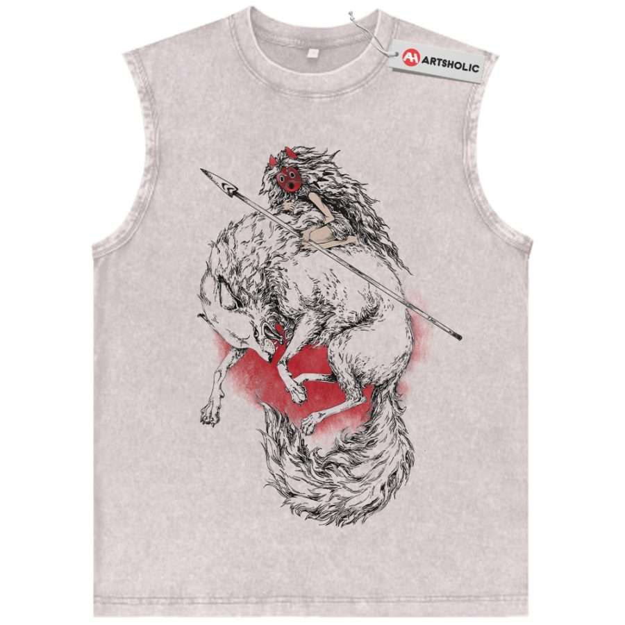 Alternative view of Princess Mononoke Tank Top, Studio Ghibli Tank Top, Anime Tank Top, Vintage Tank Top