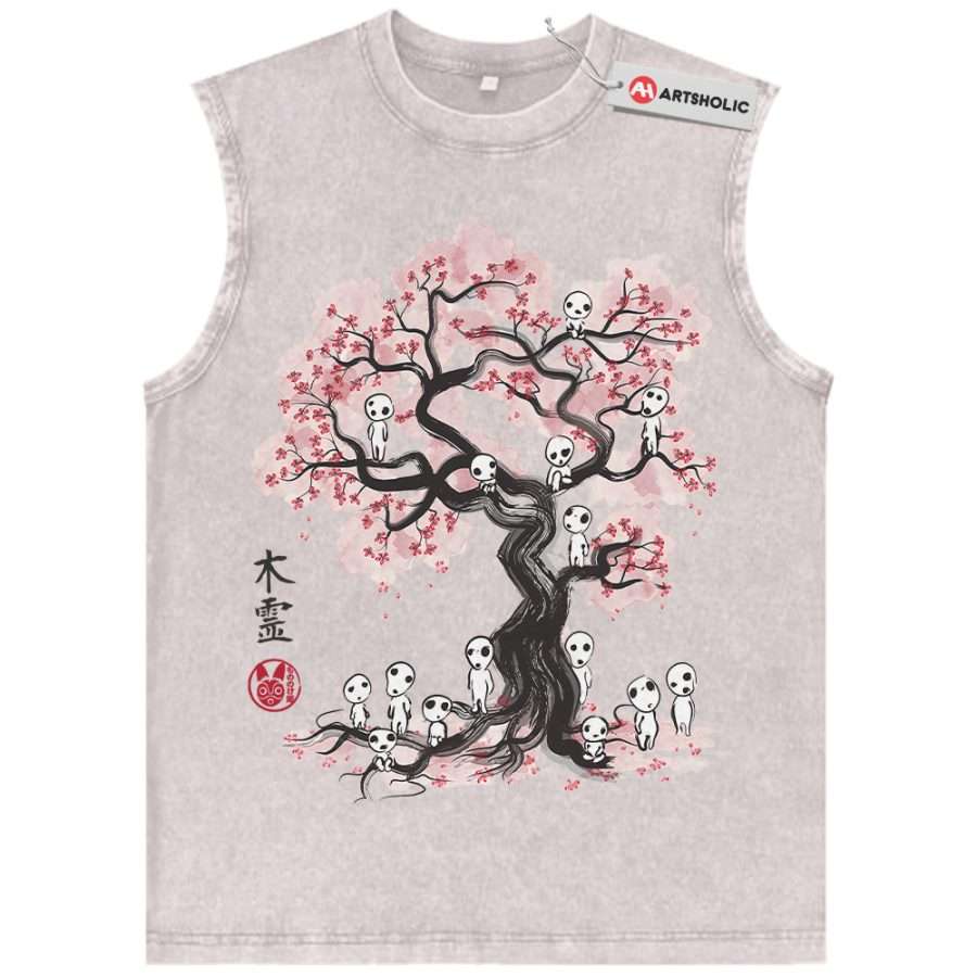 Alternative view of Princess Mononoke Tank Top, Studio Ghibli Tank Top, Anime Tank Top, Vintage Tank Top