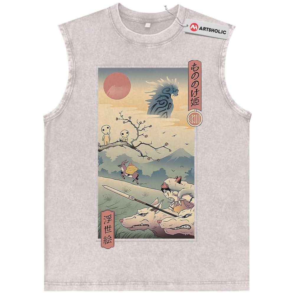 Alternative view of Princess Mononoke Tank Top, Studio Ghibli Tank Top, Anime Tank Top, Vintage Tank Top