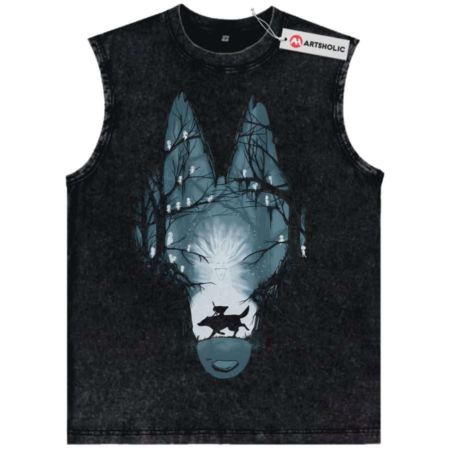 Alternative view of Princess Mononoke Tank Top, Studio Ghibli Tank Top, Anime Tank Top, Vintage Tank Top