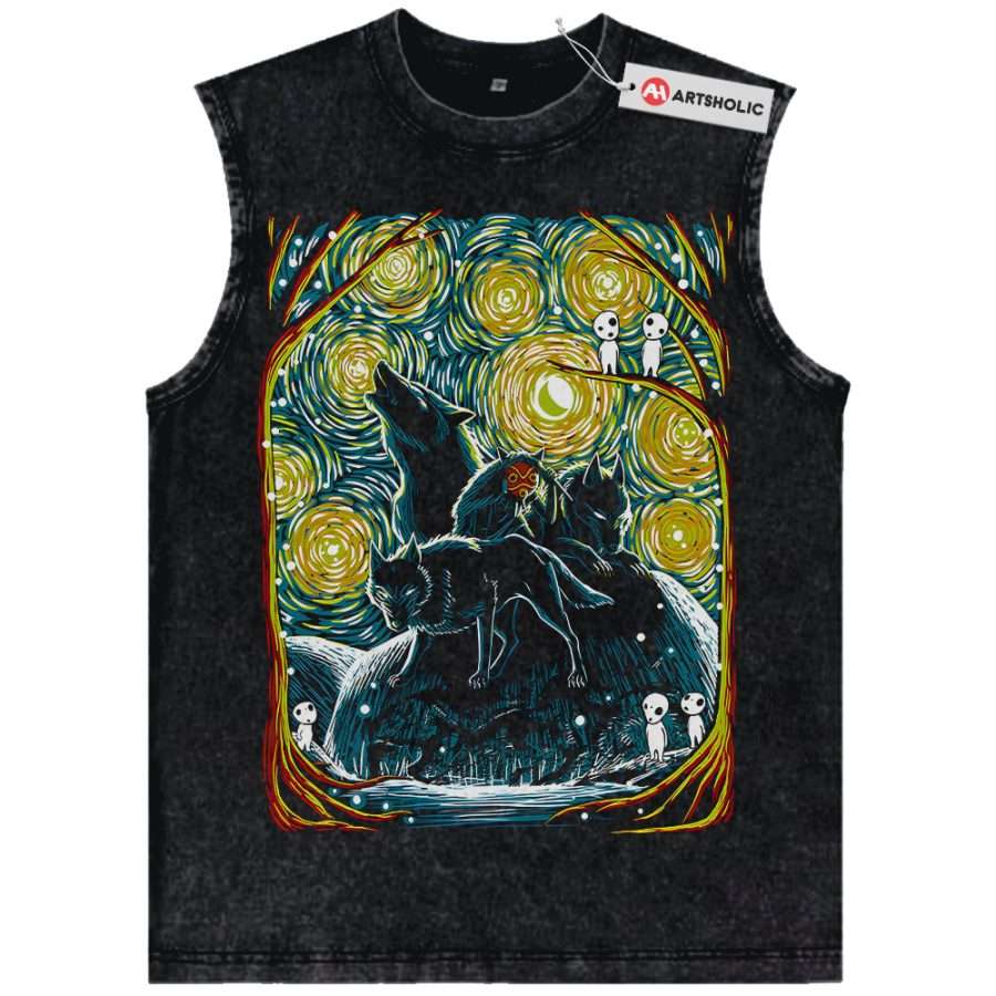 Alternative view of Princess Mononoke Tank Top, Studio Ghibli Tank Top, Anime Tank Top, Vintage Tank Top